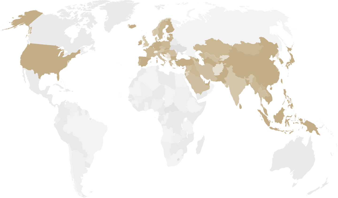 Global impact map showing Bacchus presence worldwide